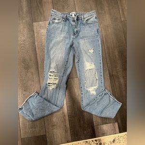 Abound distressed straight leg jeans